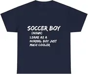 [X.Style] Soccer Boy Definition Sports ds042 T-Shirt Navy M