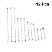 12 PCS Lobster Buckle Set Bracelet Extender Necklace Extension Chain Man