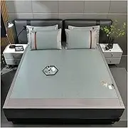 Premium Cooling Bamboo Sleeping Mat,Foldable Breathable Bed Mattress Topper Cool But Not ICY Comfortable to Sleep Naked,for Adults Bedroom and Living Room Use(Green,200 * 220cm)