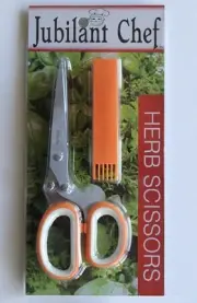 Kitchen Shear Stainless Steel 5 Blades Herb Scissors With Cover Cleaning Comb
