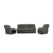 Anderson 1+1+3 Seater Fabric Electric Recliner Sofa Lounge Chair Set Latte