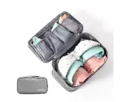 Travel Underwear Organizer Bra Storage Bag Socks Bag Layer Cosmetic Bag Gray