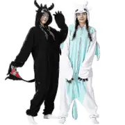 Adult Kigurumi Onesie Cartoon Tothless Pajamas For Adult Women Men Animal Pyjamas Homewear Halloween Cosplay Party Costume Black L Fit 168-178cm