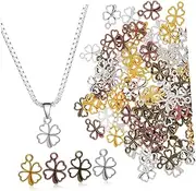 [SHINEOFI] Four Leaf Pendants Metal Charms 100 Pcs Jewelry Making Supplies for Charm Earring Making Aesthetic Design