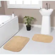 Radiant Collection 100% Cotton Bath Rugs Set, 2-Piece Set(S+M), Linen