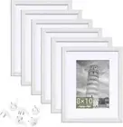 8X10 Picture Frame Set of 6, 8X10 White Picture Frame Pictures 5X7 with Mat