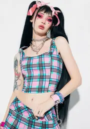 [Current Mood] Mistakes & Heartbreaks Plaid Corset Top
