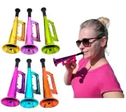 Metallic Trumpet Noise Makers - 12 Pack (7") Fun Mini Shiny Blow Horn Plastic