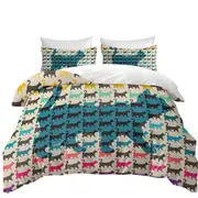 The Cat Multi Colored Cat Pattern Quilt Cover