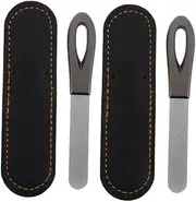 EXQUIMEUBLE 2sets Double Sided Nail File Portable Stainless Steel Nail Buffer for Manicure Pedicure Compact Reusable for Travel Dual Sided Design for Efficient
