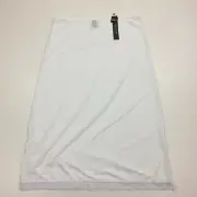 NWT TAHARI White Womens sz Large Lace Slit Hem Pull On Pencil Slip Skirt