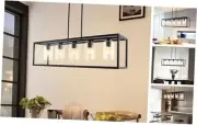 Chandeliers for Dining Room, 5 Light Dining Room Light Fixture Modern Metal