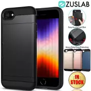 For Apple iPhone SE 3rd 2022 Case ZUSLAB Wallet Card Holder Shockproof Cover