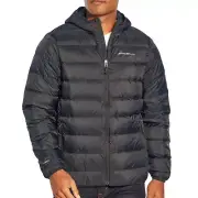 Eddie Bauer Coat Packable Down Hooded Puffer Microlight Jacket Men's XXL Black