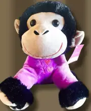 Valentines Monkey XOXO Black Purple Pink Ages 3+ New Gift