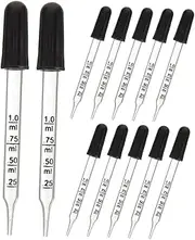 BUGUUYO 20pcs Essential Oil Droppers Glass Medicine Dropper Scale Pipettes for Oils