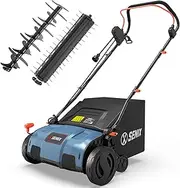 SENIX 13 Amp 15-Inch Electric Dethatcher and Scarifier with Collection Bag, Lawn Care Equipment for Removing Thatch and Improving Yard Growth (SCE13-M)