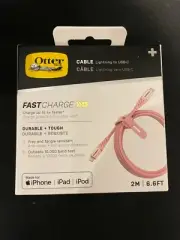 OtterBox 2M/6.6' Performance Plus FastCharge Lightning Cable - Shimmer Rose Pink