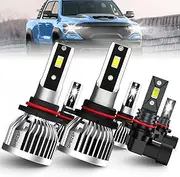 QIPEIZSP Fit for (2013-2015) Dodge Ram 1500 2500 3500 With Projector LED Bulbs Combo, 9005 High Beam+9012 Low Beam+9145 LED Fog Light Bulbs, Pack of 6