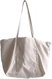 [CJLWSLCO] Fashion shoulder big bag casual commuter bag senior sense of large-capacity nylon bag Large Capacity Handbag All-Matching Shoulder Bag for Women Nylon Commuting Bag Student School Bag Shoppin
