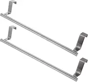Hoement Door Towel Rail Set 2pcs Stainless Steel Bath Towel Bars No Drill Installation Hand Rail for Kitchen Bathroom Modern Design