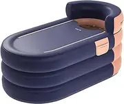 TOMVAES Inflatable Bathtub with Inflation Pump,140cm Comfortable Stall Soaking Bathtub, Foldable Portable Free-Standing Blow Up Bathtub,3 Layer Spa Bucket (Orange)