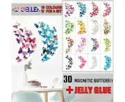 12Pcs 3D Butterfly Wall Magnets Removable Sticker Decals Kids Art Nursery Decor - 7010