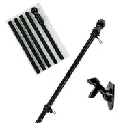180cm Black Aluminum Flagpole Kit with Stainless Steel Wall Mount Flagpole Bracket and Swivel RingWddnAot