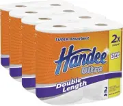 Handee Ultra Double Length Paper Towel , 120 sheets total 8 rolls.