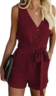 [Generic] Womens Jumpsuits Casual Dressy Business Casual Jumpsuit for Womensummer Sleeveless Rompers