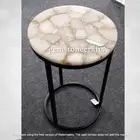 White Agate Console End Table | Kitchen End Table For Modern Furniture Decor