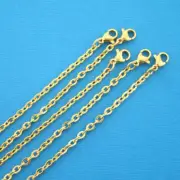 Stainless Steel Necklace Gold Tone 30" Cable Chain Top Quality - N163