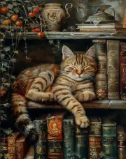 Sleeping Cat Paint by Numbers Kit for Adults Beginner, Book Adult'S Paint by Num