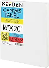 MEEDEN 12-Pack Canvas Boards for Painting, 16 × 20 Inches Blank White Canvas Panels, 100% Cotton, 8 oz Gesso-Primed, Canvas Art Supplies for Acrylic Oil & Pouring Painting