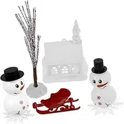 Generic 1 Set Christmas Snowman Christmas Craft Winter Crafts for Christmas Miniatures for Crafts Winter Accessories Christmas Arts and Crafts for DIY Material Plastic