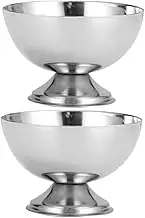 ULTECHNOVO 2pcs Stainless Steel Dessert Bowl Multi Purpose Serving Dish for Ice Cream Salad Snacks Pudding Cups for Everyday Use and Gatherings