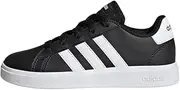 [adidas] Sportswear Grand Court 2.0 Lace-Up Kids' Shoes, Cloud White/Core Black/Core Black, 7 US