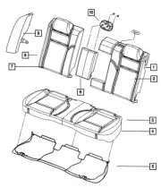 Genuine Mopar Rear Seat Back Cover 1YG19HL1AA