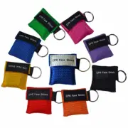 8 Pack CPR Face Shield Mask Keychain Mask First Aid Emergency Kit Pocket Mask