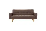 Sarantino 3-Seater Fabric Sofa Bed Futon - Brown