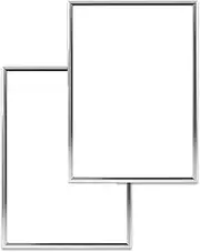 VEAUUTAY 2 Picture Frames, A4 Silver Picture Frames, with Unbreakable s, Picture Frames for Family Photos, 21X30 CM