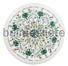 White Marble Round Shape Side Table Top