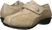 Propet Women's Leather Synthetic Flat Strap Sandals Taupe W0905 WIDE Width