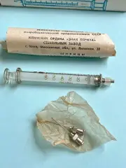 Soviet Medical Glass Reusable Insuline Syringes Vintage USSR 1,5ml NOS NEW 2Pcs.