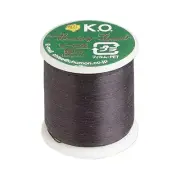 Thread, K.O., waxed nylon, black, 0.15mm diameter, 4-pound test. Sold per 55-yar