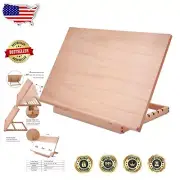 Durable Beech Wood Drawing Board with 6 Position Adjustable Easel - Portable