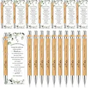 Cholemy 36 Sets Wedding Favors for Guest Bridal Shower Bamboo Pens Thank You Cards with Twine Wedding Favors Bulk Retractable Ballpoint Pen Black Ink for Bridal Shower Games Proposal Gift
