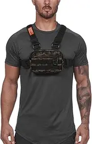 Outdoor Chest Pack | Water Resistant Running Bag for Workouts, Running, Fishing - Phone Holder Lightweight Running Vest with Adjustable Shoulder Strap Belt