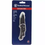 Smith & Wesson Keychain Framelock Folding Pocket Knife Black Stonewash 1207128