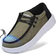 [Furuian] Steel Toe Shoes for Men Low-top Safety Shoes Steel Toe Sneakers Canvas Work Loafers Lightweight Comfortable Work Shoes for Men Zapatos De Trabajo para Hombres